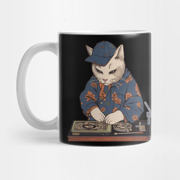 DJ retro hip hop cat by geekmethat